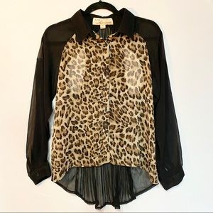 Vintage Havana long sleeve leopard blouse